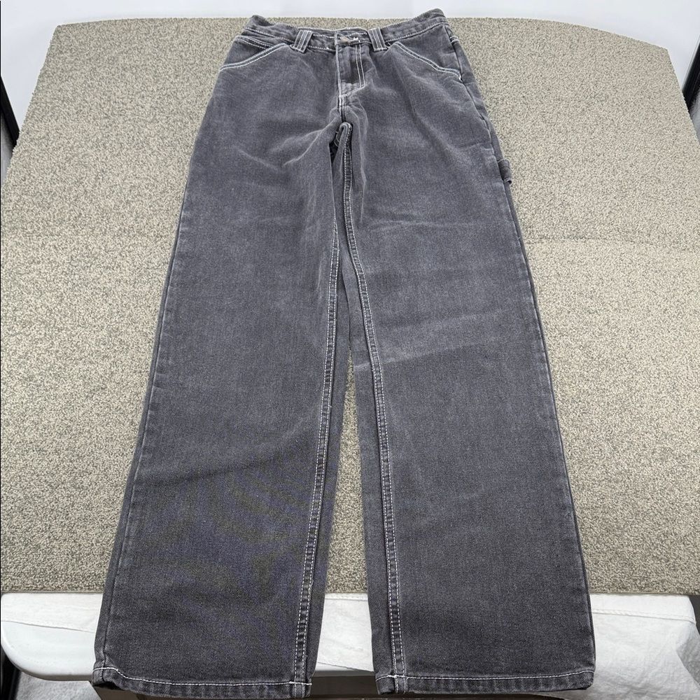 J Galt Jeans Wm Small Black Gray Denim Carpenter Skate Street 90s Y2K Utility - Picture 1 of 8